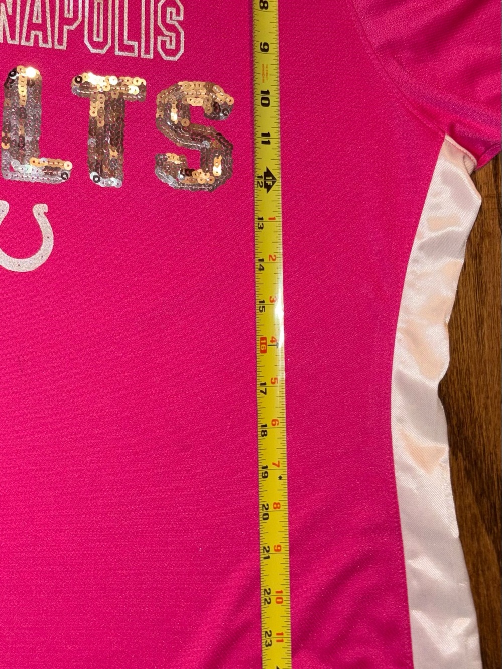 Indianapolis Colts Football Jersey Women’s Pink Sequin Lace Up NFL Team XXL Fan - Picture 11 of 12